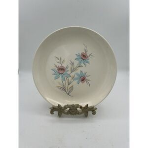 Vintage Steubenville Pottery 10" Dinner Plate FAIRLANE Floral Pink/Blue Set Of 3